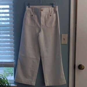 LOFT Cream High-Rise Trousers